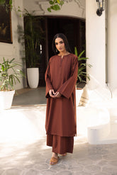 2PC - MARINA SOLID CHOCOLATE BROWN