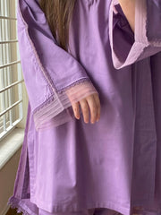 3PIECE_Lawn Stitched Suit with chiffon Dupatta
