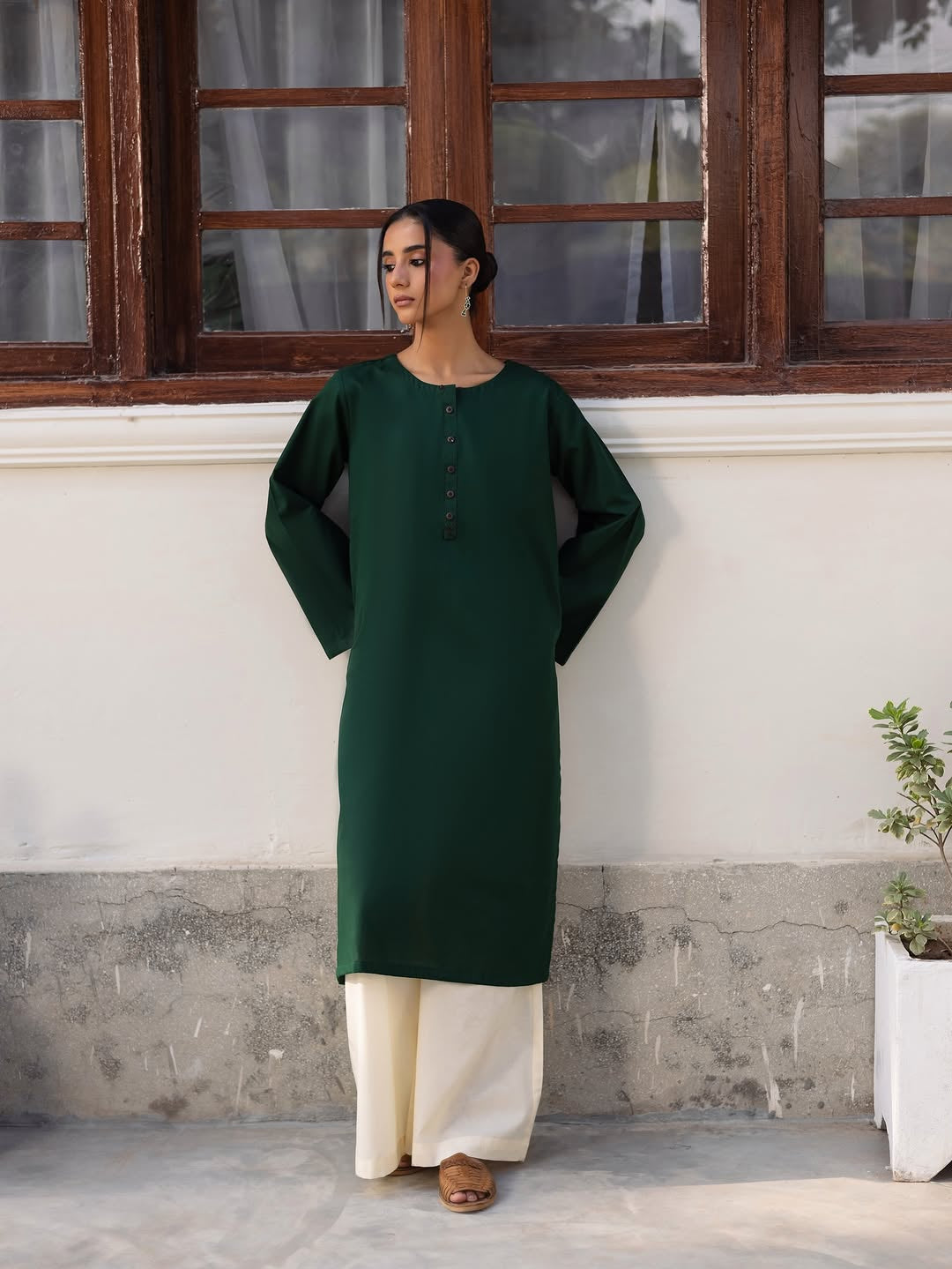 2PC MARINA SOLID - BOTTLE GREEN