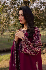 BATIK-3PC DHANAK EMBROIDERED SHIRT WITH CHIFFON EMBROIDERED DUPATTA AND EMB TROUSER