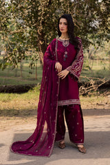 BATIK-3PC DHANAK EMBROIDERED SHIRT WITH CHIFFON EMBROIDERED DUPATTA AND EMB TROUSER