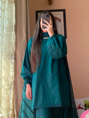 3_Piece Lawn Dress With Plazo