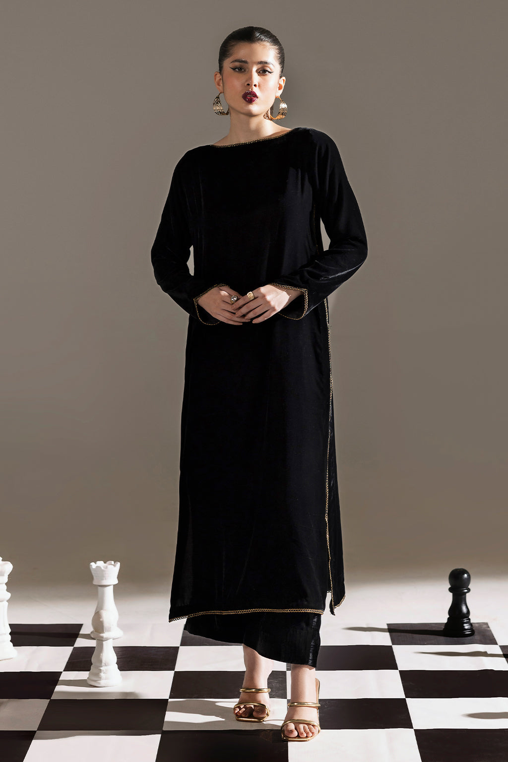 2PC VELVET DRESS