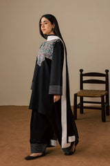BATIK-3PC DHANAK EMBROIDERED SHIRT WITH DHANAK SHAWL AND TROUSER