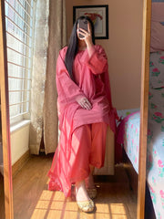 3_PIECE Lawn Stitched Suit With Chiffon Dupata