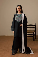 BATIK-3PC DHANAK EMBROIDERED SHIRT WITH DHANAK SHAWL AND TROUSER