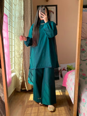 3_Piece Lawn Dress With Plazo